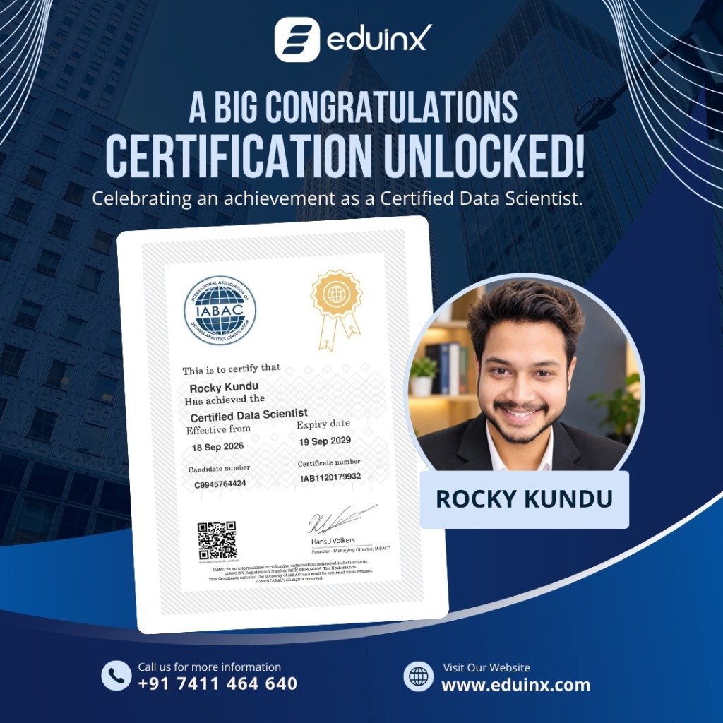 Eduinx Milestone Achiever - Rocky Kundu Certified Data Scientist
